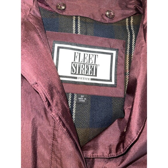 Trench Coat Womens Fleet Street Removable Plaid Flannel Liner 8P Red Burgundy - Picture 4 of 14